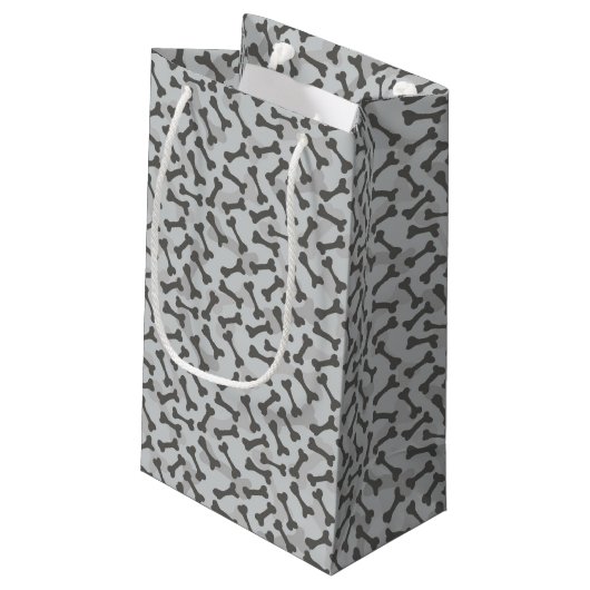 Bone Textern Pattern Greyscale Klein Cadeauzakje (Achterkant Gekanteld)