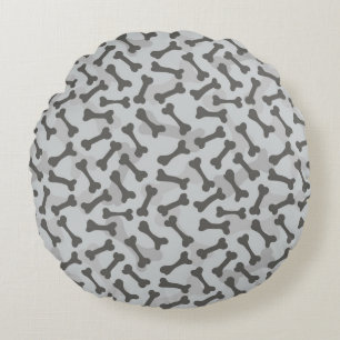 Bone Textern Pattern Greyscale Rond Kussen