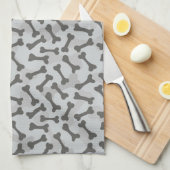 Bone Textern Pattern Greyscale Theedoek (Quarter Fold)