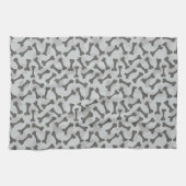 Bone Textern Pattern Greyscale Theedoek (Horizontaal)