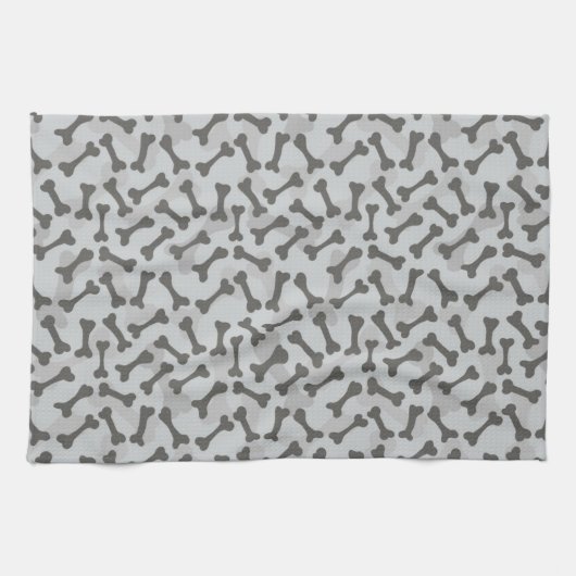 Bone Textern Pattern Greyscale Theedoek (Horizontaal)