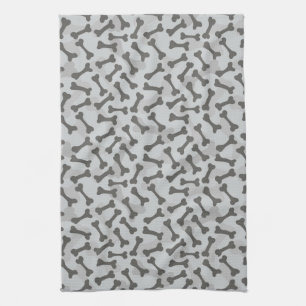 Bone Textern Pattern Greyscale Theedoek