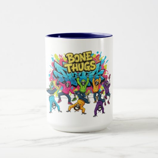 Bone Thugs Skeleton Dancers Halloween Mok (Midden)