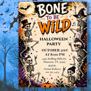 Bone To Be Wild Halloween-feest Kaart