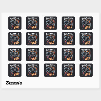 Bone to Be Wild Skeleton Vierkante Sticker