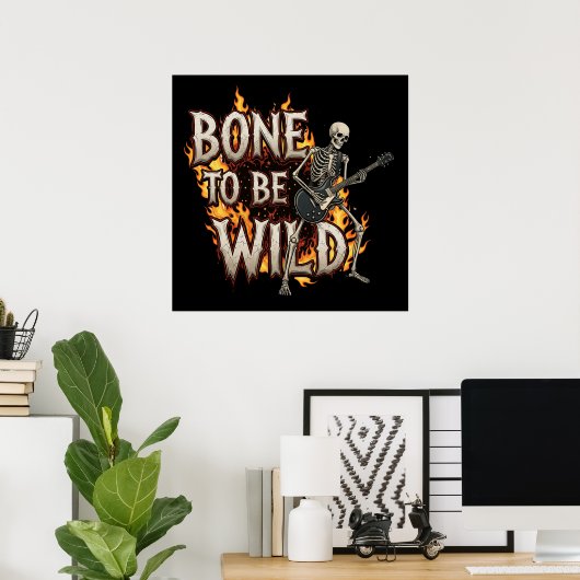 Bone to Be Wild T-shirt Poster (Thuiskantoor)