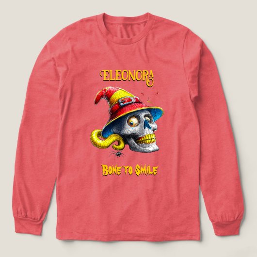 Bone to Smile Funny Wizard Schedel Rood Geel Tri-Blend Shirt (Voorkant)