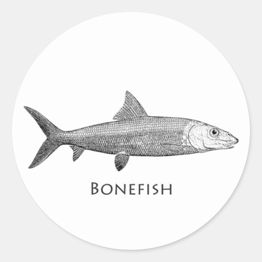 Bonefish Logo Ronde Sticker (Voorkant)