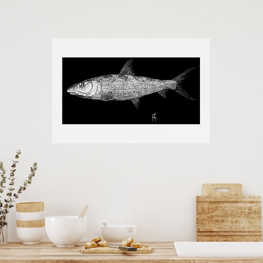 Bonefish Scratch art Poster (Keuken)