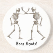 Bonehead Halloween Zandsteen Onderzetter (Voorkant)