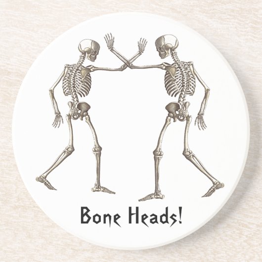 Bonehead Halloween Zandsteen Onderzetter (Voorkant)