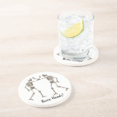 Bonehead Halloween Zandsteen Onderzetter (Zijkant)