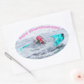 Bonen De Whippet Surfdog Ovale Sticker (Envelop)