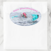 Bonen De Whippet Surfdog Ovale Sticker (Tas)