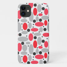 Bonen en erwten Retro rood grijs wit patroon