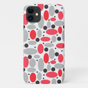 Bonen en erwten Retro rood grijs wit patroon iPhone 11 Hoesje