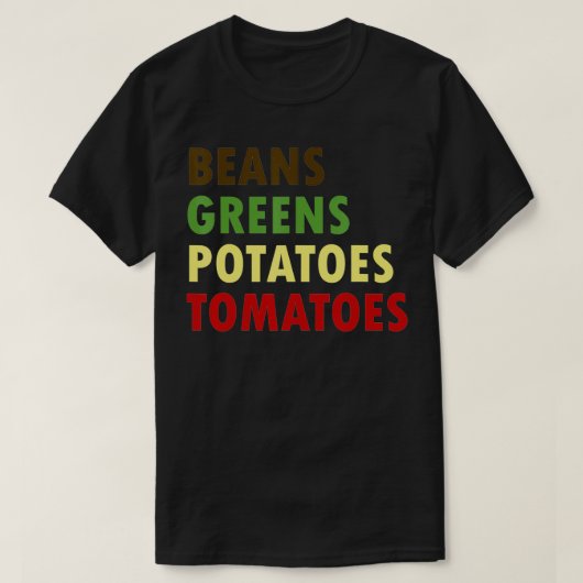 Bonen Groen Aardappelen Thanksgiving tomaten T-shirt (Design voorkant)