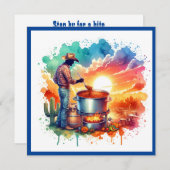 Bonen of Geen Bonen Chili Cooking Cowboy 1 Custom Kaart (Voorkant / Achterkant)