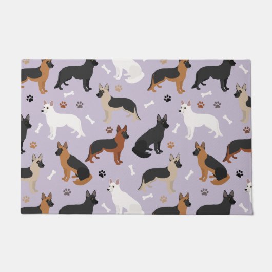 Bones bergers allemands et tapis de porte (Devant)