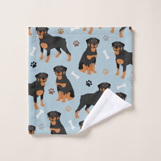 Bones et pattes de chien Rottweiler (Gant de toilette)