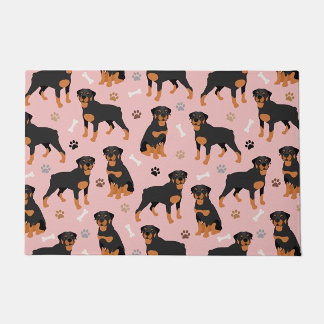 Bones et tapis de porte de chien Rottweiler (Devant)