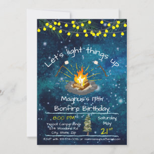 Bonfire Anniversaire 5x7 Invitation