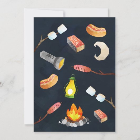 Bonfire Anniversaire Invitation de fête - Fête de  (Dos)