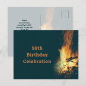 Bonfire Birthday Party Invitation Briefkaart (Voorkant / Achterkant)
