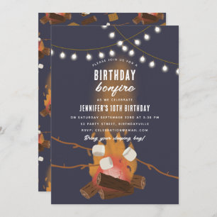 Bonfire & Camping Buitenkampvuur Verjaardagsfeest Kaart