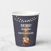 Bonfire & Camping Buitenkampvuur Verjaardagsfeest Papieren Bekers (Achterkant)