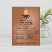 Bonfire Camping Out Invitations de fête d'annivers (Debout devant)