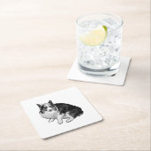 Bonfire Dot Rim Vierkante Kartonnen Onderzetter (Insitu)