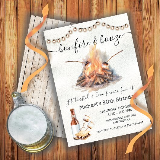 Bonfire en Booze S'mores String of Lights Kaart