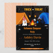 Bonfire Halloween Sleepover Party Uitnodigingen (Voorkant / Achterkant)