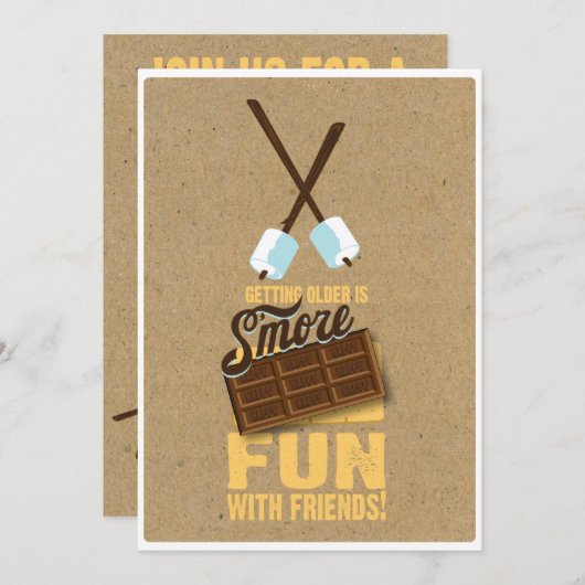 Bonfire Invitations au 60e anniversaire (Devant / Derrière)