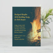 Bonfire Jongens Herfst Birthday Party Invitation Kaart (Staand voorkant)