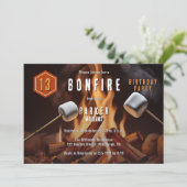 Bonfire Marshmallow Roast 13e verjaardagsfeest Kaart (Staand voorkant)