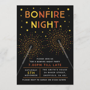 Bonfire Night Party-uitnodiging Kaart