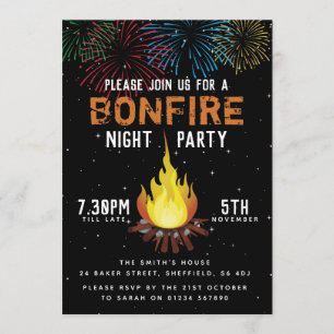 Bonfire Night Party-uitnodiging Kaart