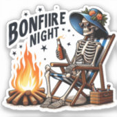Bonfire Night - Strand Camping (2) Sticker (Voorkant)