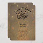 Bonfire Nights Rustic Wedding Invitation Kaart (Voorkant / Achterkant)