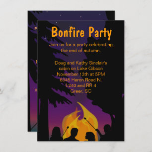 Bonfire Outdoor Party Two Sided Invision Kaart