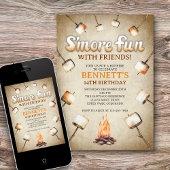 Bonfire Smores Invitation Anniversaire