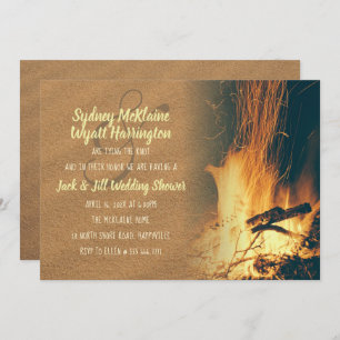 Bonfire Wedding Shower Couple Invitation Sjabloon Kaart