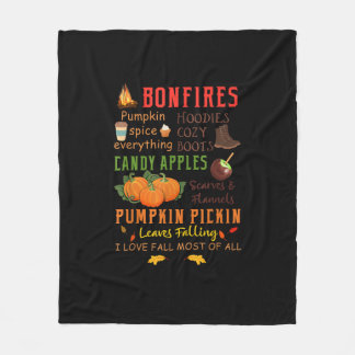 Bonfires Pumpkin Spice Alles Herfst Gift Fleece Deken