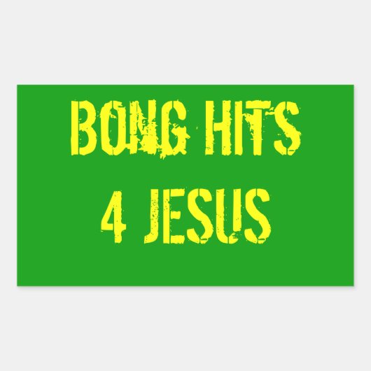 Bong Hits 4 Jesus Rechthoekige Sticker (Voorkant)