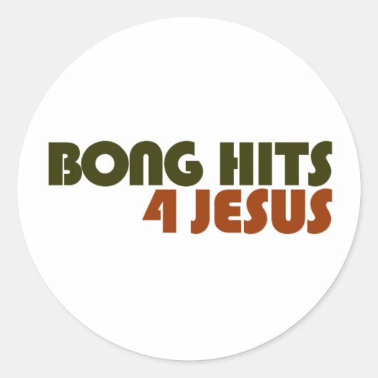 Bong Hits voor Jezus Ronde Sticker (Voorkant)