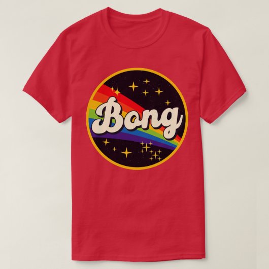 Bong regenboog in ruimte stijl t-shirt (Design voorkant)