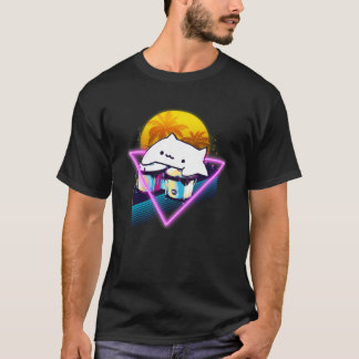 Bongo Cat Retro 80s Vaporwave Outrun Stijl T-shirt