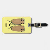 Bongo drum cartoon illustratie bagagelabel (Voorkant horizontaal)